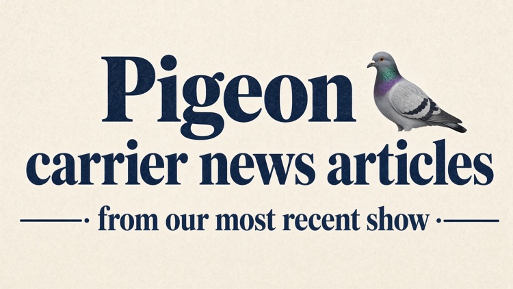 Pigeon carrier news articles — from our most recent show