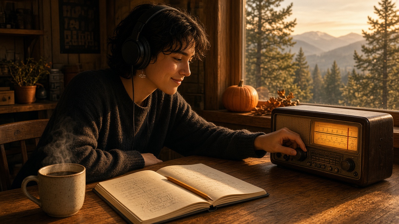 Skip Larkin at the listening post, tuning in the late-afternoon light and logging the day before the band opens up.