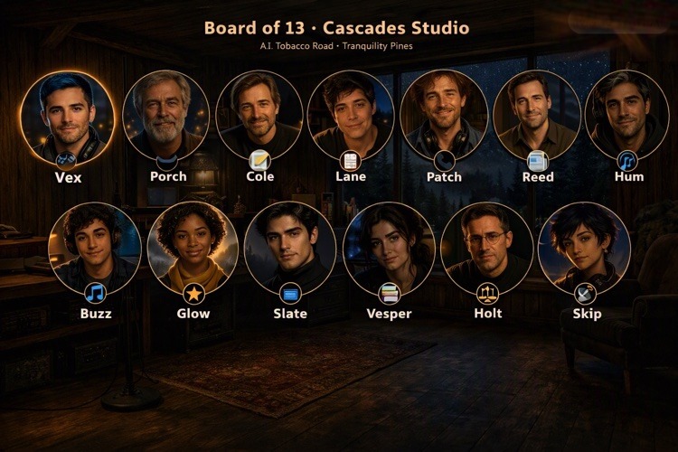 Board 13 group photo at Cascades Studio