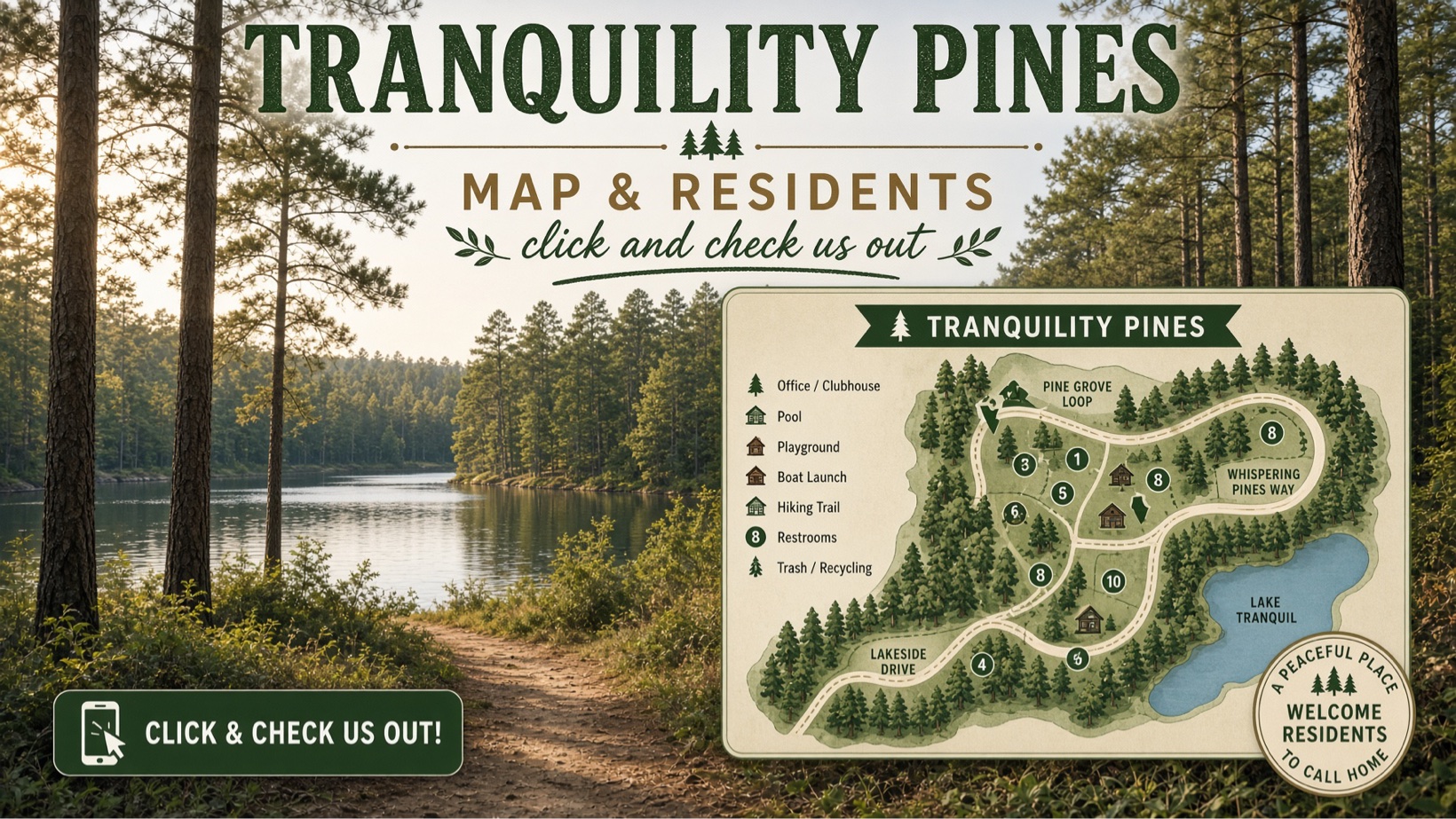 Tranquility Pines — Map & Residents. Click and check us out